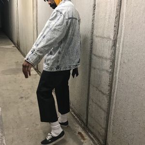 Acid Washed Oversized Jean Jacket